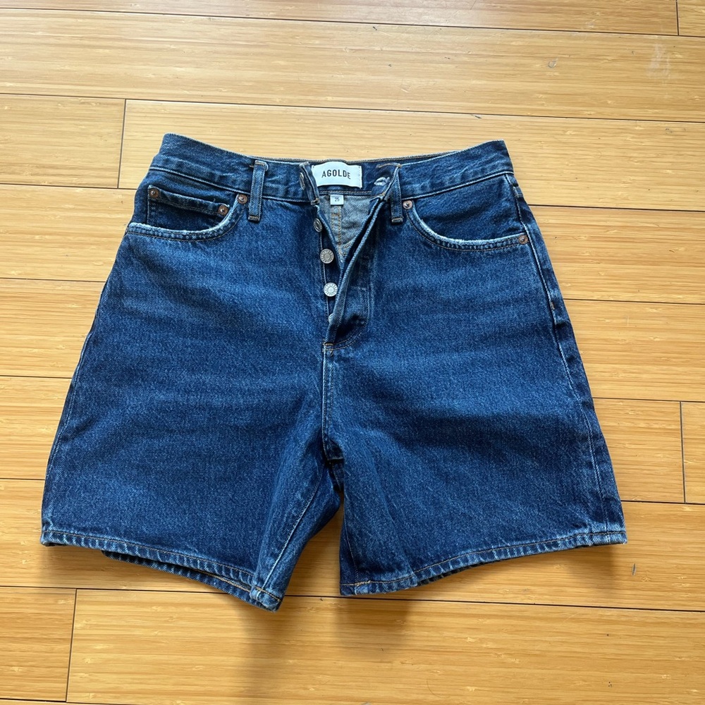 Agolde Dark Blue Jean Shorts